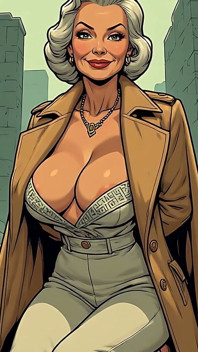 Bà già và người lớn cleavage và vú nghệ thuật