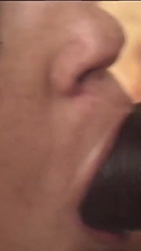 Hot Blonde in Sexy Lingerie Sucks a Big Black Cock