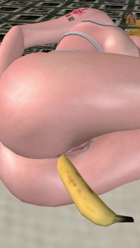 Niewola bananowa w biurze: Dziewczyna z kreskówek 3D związana i lizana z zabawkami
