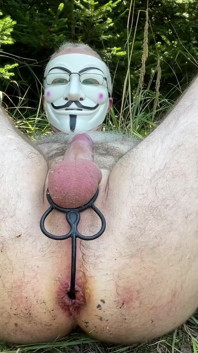 Outdoor Anal Play Wiht Toy and Dildo