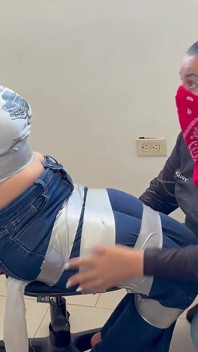 Fantasizing 18-year-old Taped & Gagged by Masked MILF