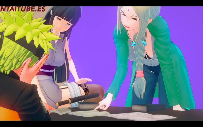 Yaoitube: 나루토 헨타이 3D - 히나타와 츠나데에게 이야기하는 동안 테이블 아래에서 사쿠라를 따먹는 나루토 - 애니메이션 포르노 섹스 애니메이션 만화