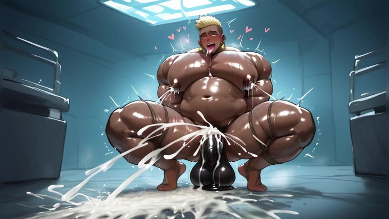 AI Blk: Bbc musculoso gay masturba porra