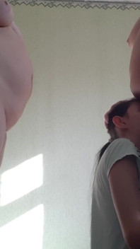 Taking Turns Licking Pussies of Two Pregnant Girlfriends - Lesbian-illusion