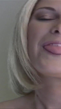 Fayth Deluca the busty blonde gives a deep blowjob and fucks with Sascha Koch