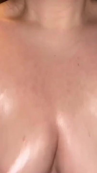 Rubbing My Oily Big Tits with Relaxing Background Music