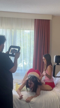 Ziva fey e melia Avelin studio wedgie fight Professor Pike bts 4K