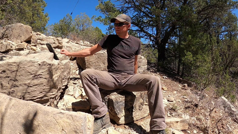 Lapetus: Wetting jeans while rock collecting outdoor