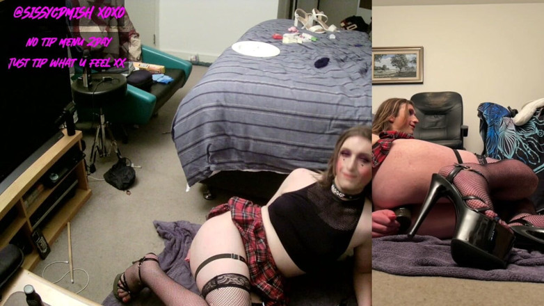 SissyCDMish: Sissycdmish - grande cazzo nero amabile troia in calze a rete...