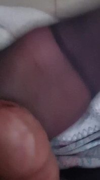 Footjob with Nylon Socks on the Sofa'
