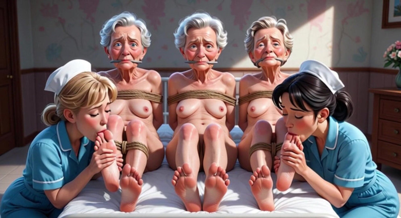 YOUR BEST FANTASY: Nurses Lick Elderly Feet in Asylum - Grannies Having Intense Orgasms