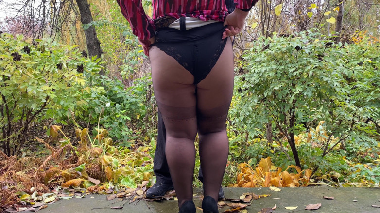 OurFetishLife: My neighbor in high heels and a skirt pissed on...