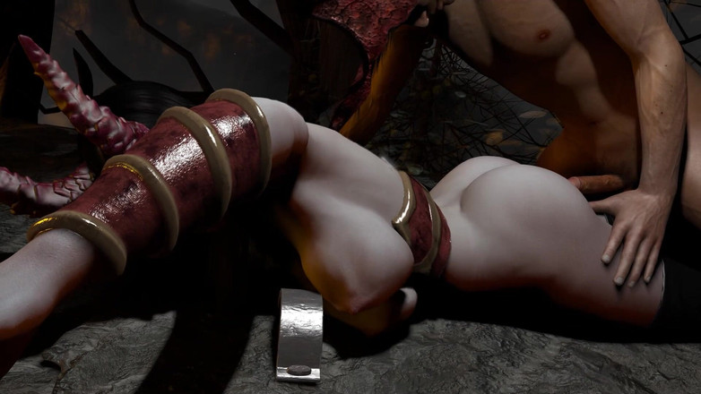 Wraith ward: Raven black succubus se a caccia di cazzo nella foresta