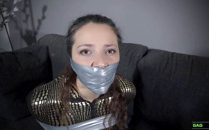 Gag Attack!: Julia - catuit tape bondage