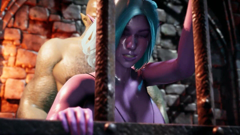 Honey Bttch: Slutty dark elf needs orc cock