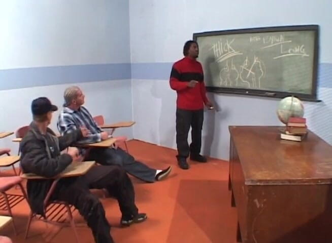 Black Jass: Grande rabo ébano morena fodida na sala de aula