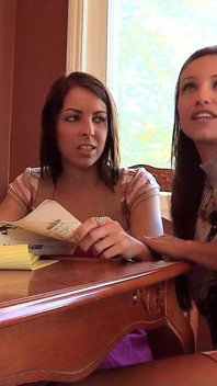 Skinny teen fingered and licked to orgasm during tutoring by a teacher