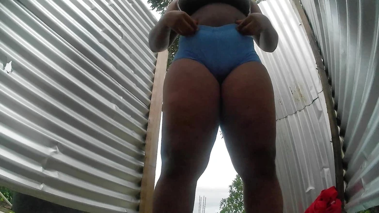 AndreaBellotiStar: Tanned Girl in Beach Changing Cabin