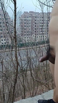 A Naked Gay Masturbating in Public Place