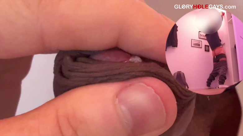 GLORYHOLEGAYS: Polla recta en el gloryhole - lengua hasta que se corre