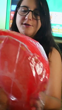 POV Blowjob and Beachball Blow Playing Games - Bunny Looner