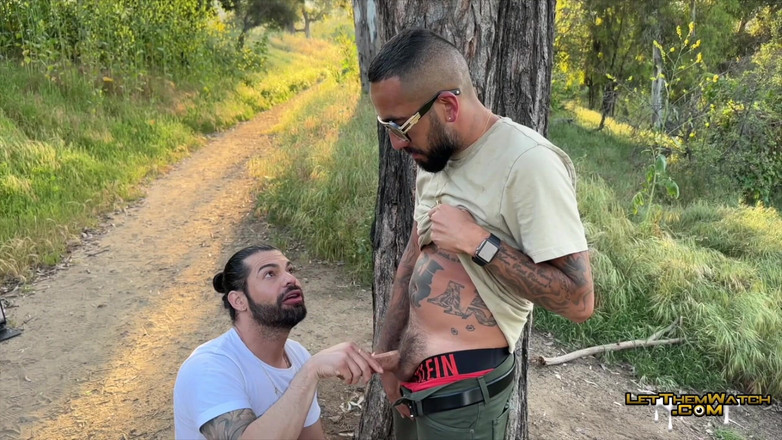Let them watch: Public Bareback Hung Latino Fucks Raw Caught Outside Juven