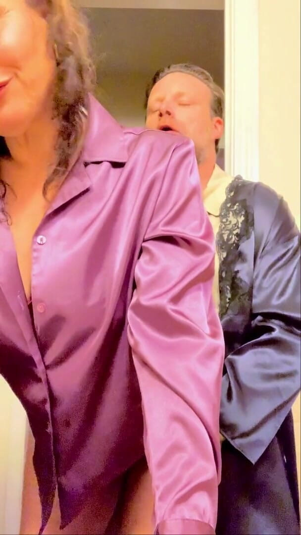 Satin Fetish King: Glass of Red Soda and a Satin Cock Lusting MILF