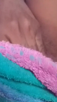 Closeup Rubbing My Hairy Pieced Pink Black Pussy