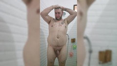 Jimbob Star GAY: Jimbob chevauche un gode sous la douche savonneuse
