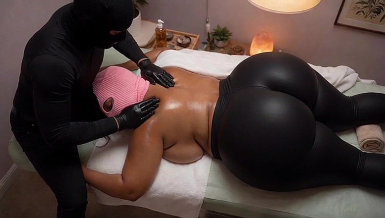 Xprohibidox1: Une BBW masquée reçoit un massage érotique à l’huile - du legging au...