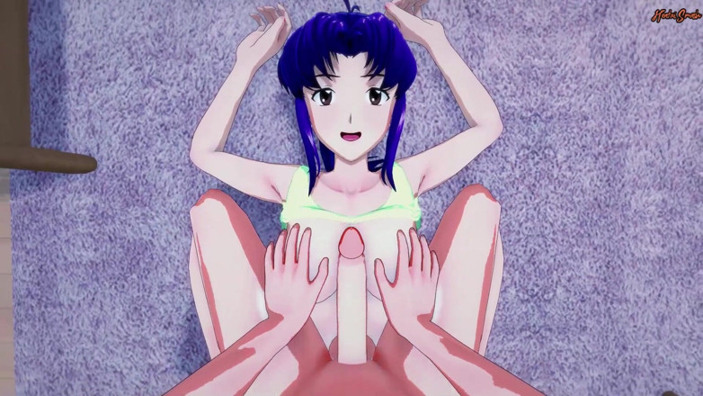 Hentai Smash: Misato Katsuragi dikongkek tetek dari pov awak sehingga awak pancut...