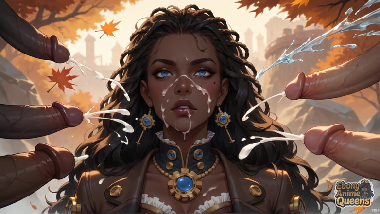 Ebony Anime Queens: Uma deusa gostosa e gostosa de tons escuros é safada em...