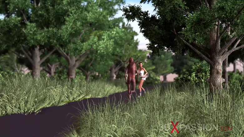 3dxpassion: lakri goblin raat men jangal men kathin phitnes larki ko...