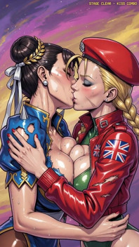 Sexy Chun Li Kissing Cammy