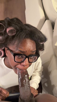 Ebony Step Sis Pulls Out BBC While Clan Is Watching a Movie