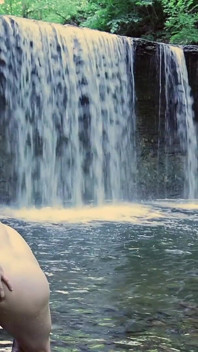 Muscular Asian Hunk Flexes in Speedo by Waterfall - Tight Ass & Hole Tease, Strips Naked & Explodes with Massive Cumshot