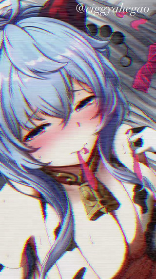 CiggyAhegao: Raiden Shogun X Ganyu: Genshin Waifu Queenoff - Trekant & Spermashot ansiktsbehandling -...