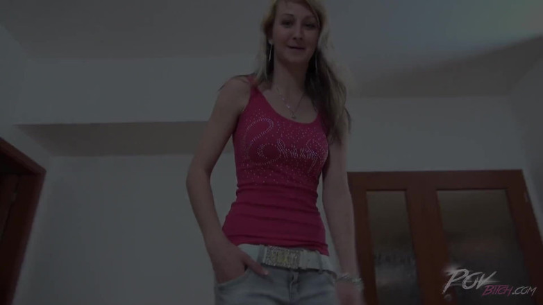 POV Bitch: Cool blowjob &amp; raw fuck with a shy blonde