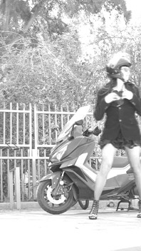 During the Ride, Her Skirt Lifts up and Reveals Her Small Penis