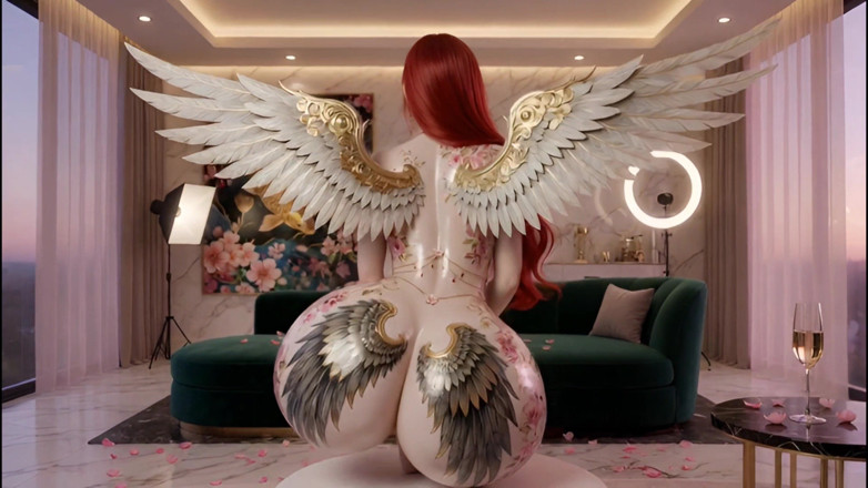 Stories&Anime: Massive Tits &amp; Belly Tattoo Tease - Busty Mature Slut Slow Seduction 3D...