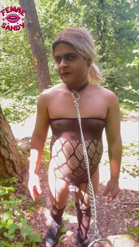 Femme Sandy - Bare in the Bushes: Exposure Walk & Swallowing