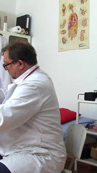 Mature gyno spot - old perverted gyno doc secretly records his young female patient on cam