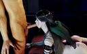 Soi Hentai: Королева красуні з великими цицьками трахає своє тіло - 3d анімація v597