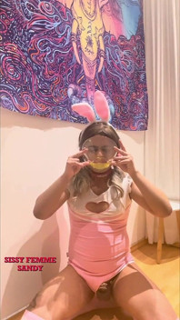 Chastity Sissy: Peeing in Bowl & Swallowing (bunny Outfit)