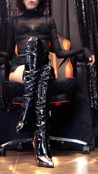 My Shiny Black Pvc Over-the-knee Boots Drive You Wild Ita