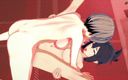 Hentai Smash: Futa Uzaki sprider på Ami Asais ben vidöppna och fyller...