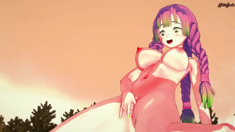 Hentai Smash: Mitsuri Kanroji rubs and fingers her pussy outside. Demon slayer...