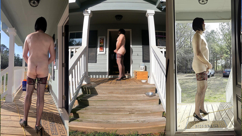 Jon Screcrow: Mając wank we wczesnym porannym słońcu na wysokich obcasach i...