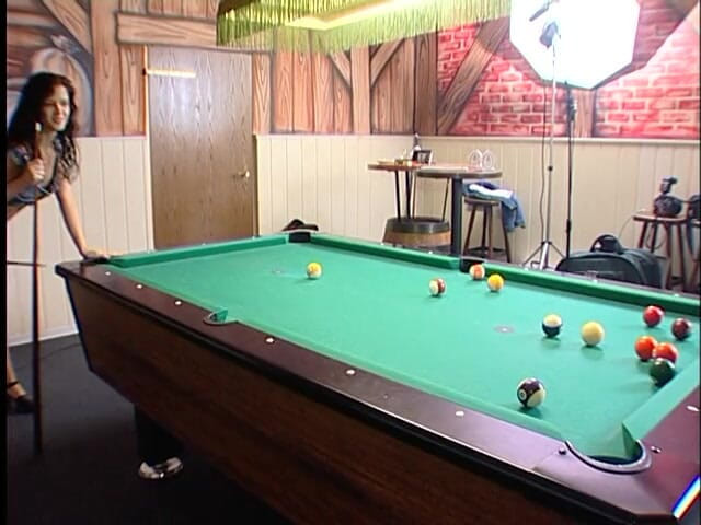 Lucky Cooch: Slut sucking dick on the billiard table