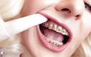 Arya Grander: Wideo ASMR: gorące aparaty ortodontyczne i podwójna warstwa rękawiczek nitrylowych...